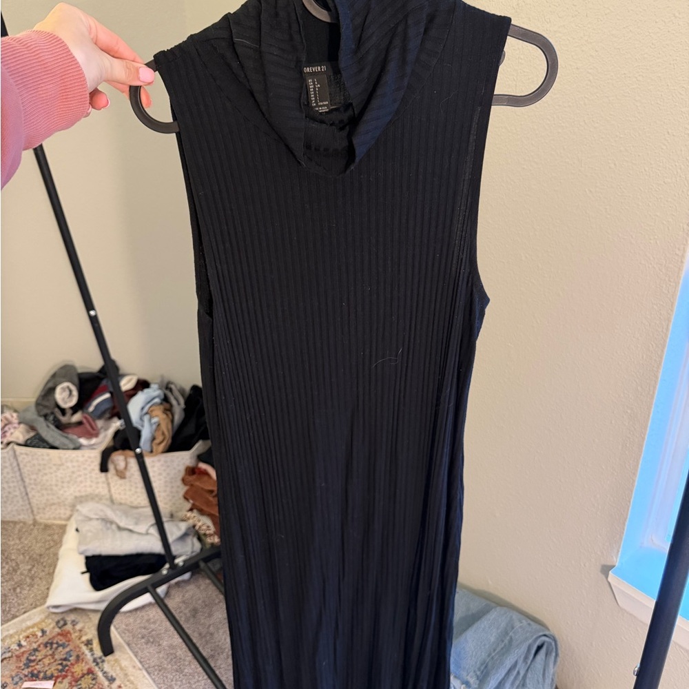 Forever 21 Black Turtleneck Midi Dress